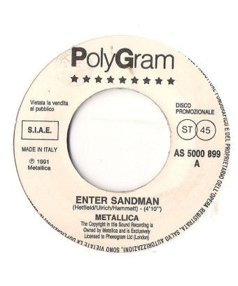 Enter Sandman Calling Elvis [Metallica,...] – Vinyl 7", 45 RPM, Jukebox, Promo [product.brand] 1 - Shop I'm Jukebox 