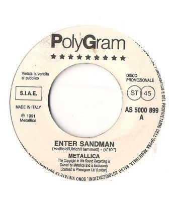 Enter Sandman Calling Elvis [Metallica,...] - Vinyle 7", 45 RPM, Jukebox, Promo [product.brand] 1 - Shop I'm Jukebox 