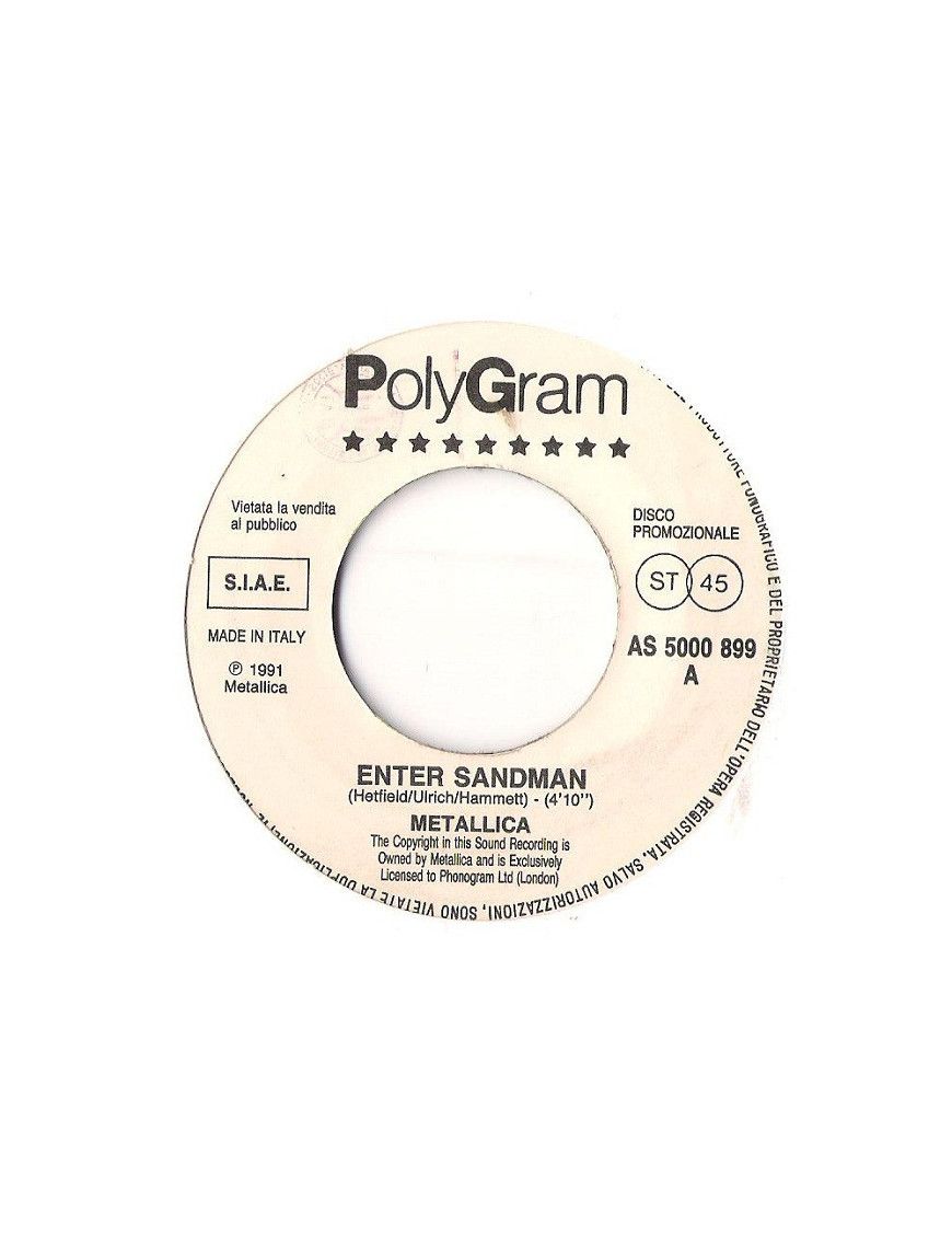 Enter Sandman Calling Elvis [Metallica,...] - Vinyl 7", 45 RPM, Jukebox, Promo [product.brand] 1 - Shop I'm Jukebox 