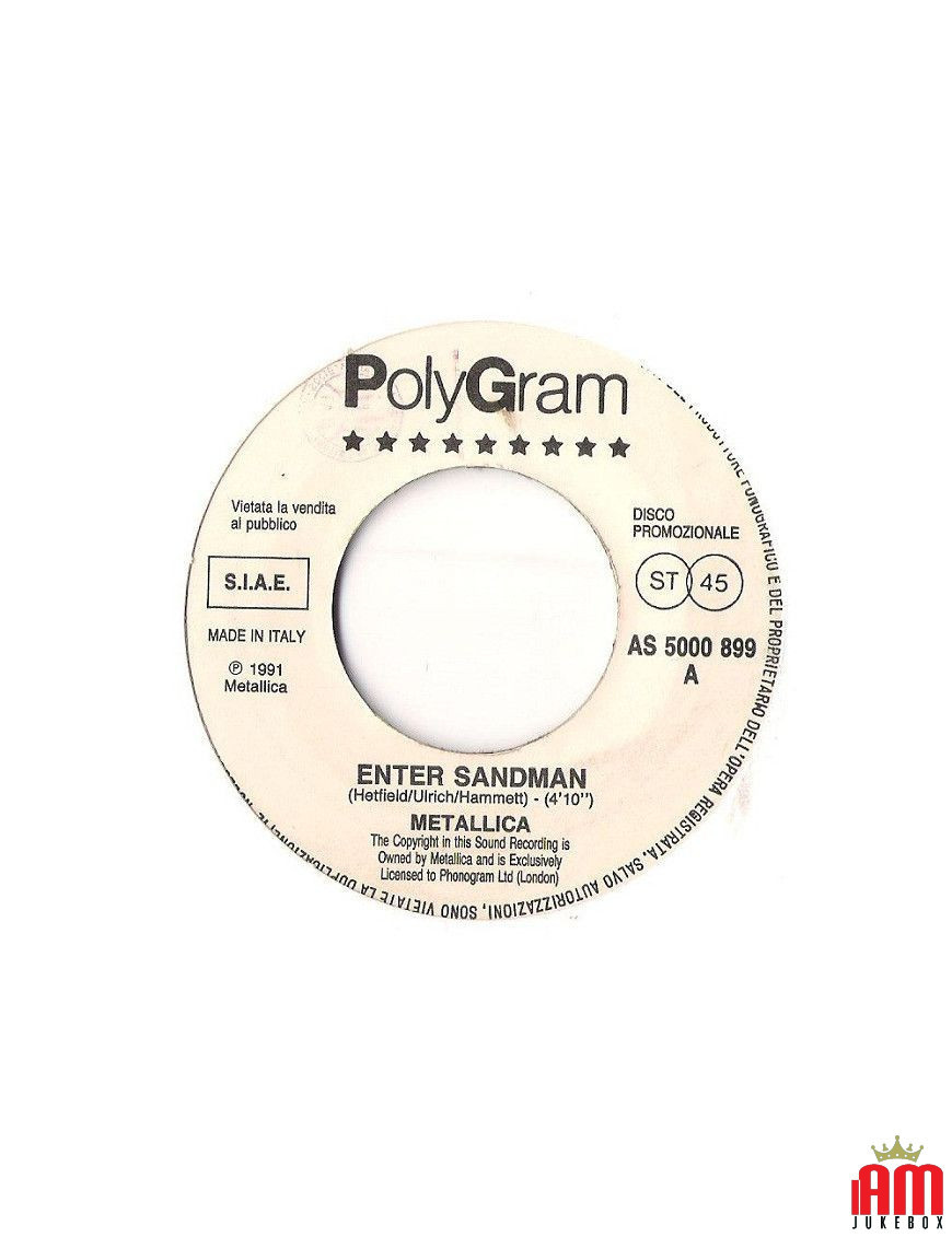 Enter Sandman Calling Elvis [Metallica,...] - Vinyle 7", 45 RPM, Jukebox, Promo [product.brand] 1 - Shop I'm Jukebox 