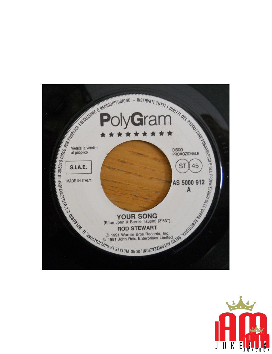 Your Song   Burn Down The Mission [Rod Stewart,...] - Vinyl 7", 45 RPM, Jukebox, Promo