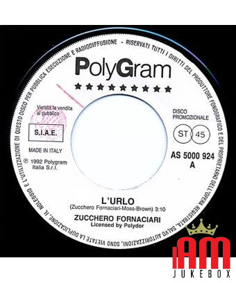 L'Urlo Come Siamo Tanti Al Mondo [Zucchero,...] - Vinyl 7", 45 RPM, Promo [product.brand] 1 - Shop I'm Jukebox 