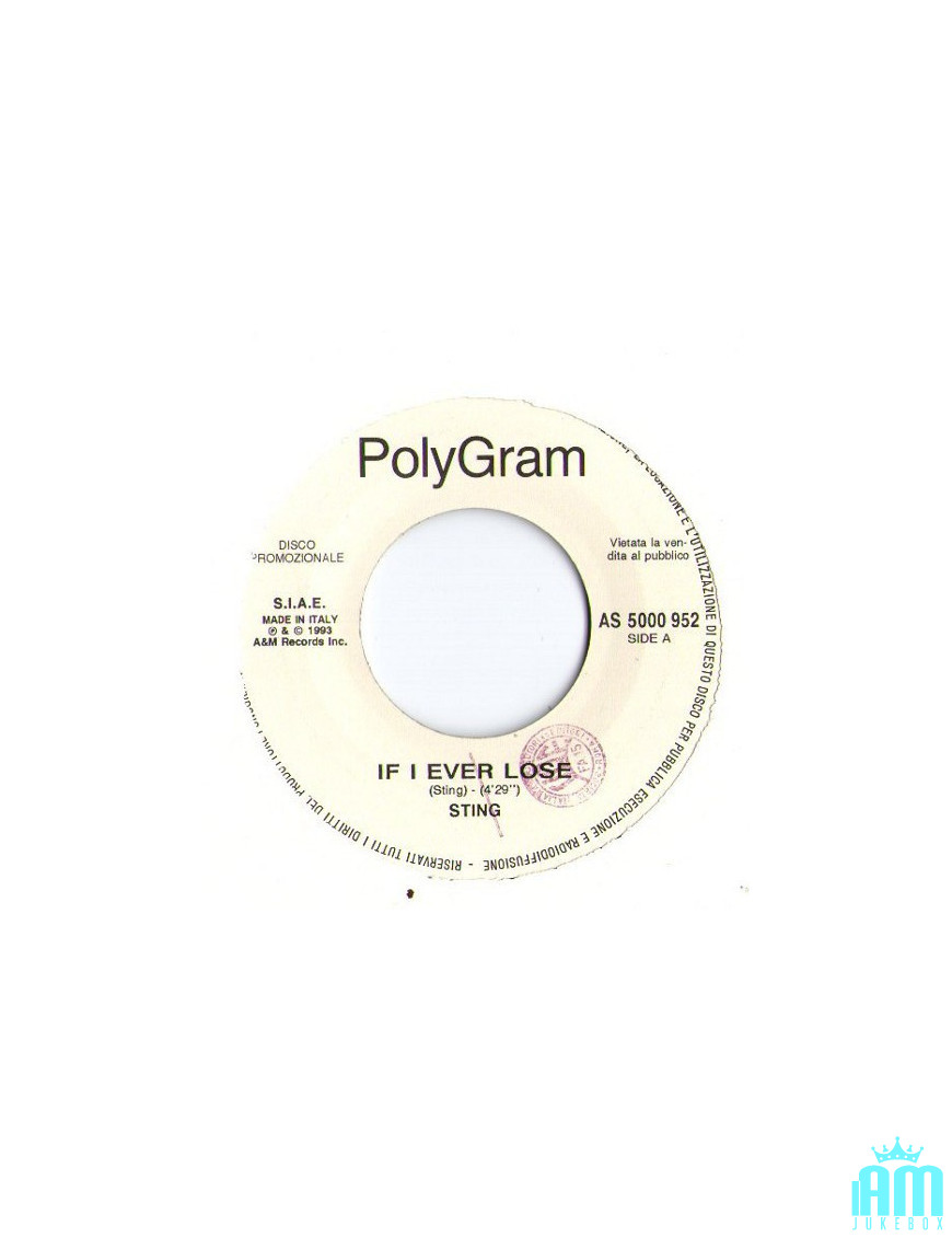 If I Ever Lose Ain't No Man [Sting,...] - Vinyl 7", 45 RPM, Promo [product.brand] 1 - Shop I'm Jukebox 