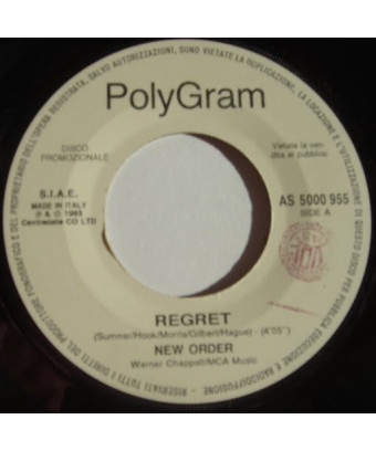 Regret   Prima Di Tutto [New Order,...] - Vinyl 7", 45 RPM, Promo
