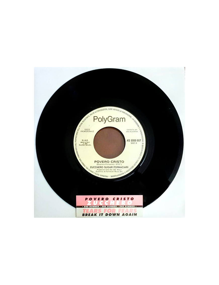 Break It Down Again   Povero Cristo [Tears For Fears,...] - Vinyl 7", 45 RPM, Mispress, Promo