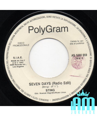 Seven Days Ça Plane Pour Moi [Sting,...] – Vinyl 7" [product.brand] 1 - Shop I'm Jukebox 