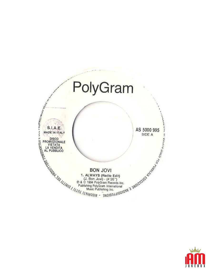Always The Rhythm Is Magic [Bon Jovi,...] - Vinyl 7", 45 RPM, Promo [product.brand] 1 - Shop I'm Jukebox 