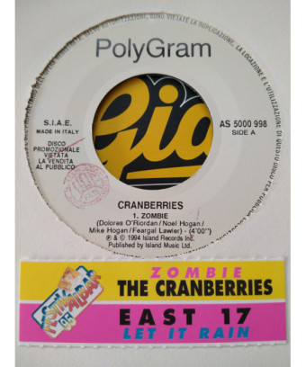 Zombie   Let It Rain [The Cranberries,...] - Vinyl 7", 45 RPM, Promo