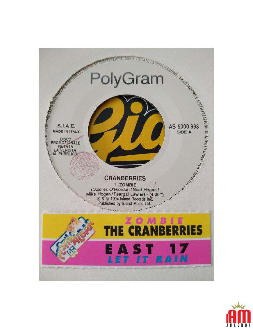 Zombie Let It Rain [The Cranberries,...] - Vinyle 7", 45 RPM, Promo [product.brand] 1 - Shop I'm Jukebox 