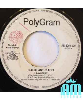 Je travaillerai Falco A Half [Biagio Antonacci,...] - Vinyl 7", 45 RPM, Promo [product.brand] 1 - Shop I'm Jukebox 