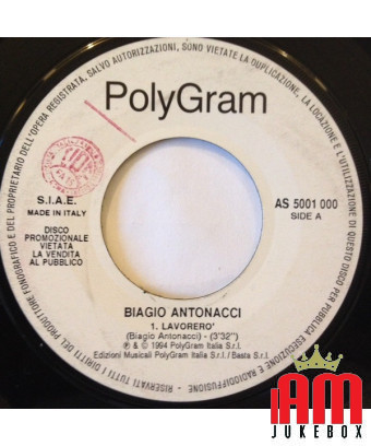 I'll Work Falco A Half [Biagio Antonacci,...] – Vinyl 7", 45 RPM, Promo [product.brand] 1 - Shop I'm Jukebox 