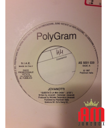 This Is My Home Midnight In Chelsea [Jovanotti,...] – Vinyl 7", 45 RPM, Jukebox [product.brand] 1 - Shop I'm Jukebox 