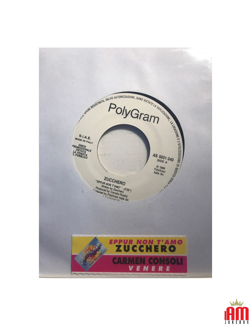 Eppur Non T'Amo Venere [Zucchero,...] - Vinyl 7", 45 RPM, Promo [product.brand] 1 - Shop I'm Jukebox 