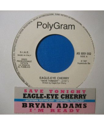 Save Tonight I'm Ready [Eagle-Eye Cherry,...] - Vinyl 7", 45 RPM, Promo [product.brand] 1 - Shop I'm Jukebox 