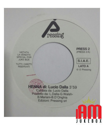 Henna [Lucio Dalla] – Vinyl 7", 45 RPM, Jukebox [product.brand] 1 - Shop I'm Jukebox 