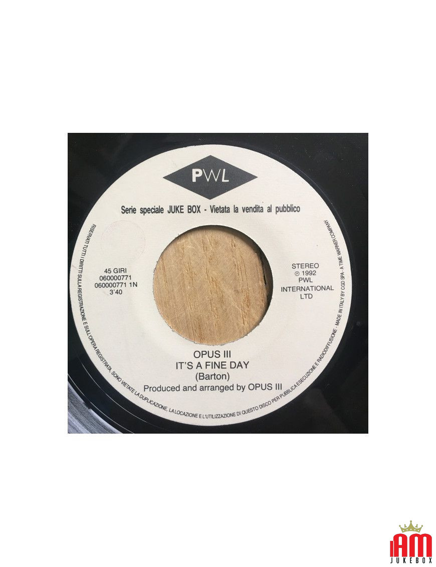 It's A Fine Day Too Blind To See It [Opus III,...] - Vinyl 7", 45 RPM, Single, Jukebox [product.brand] 1 - Shop I'm Jukebox 