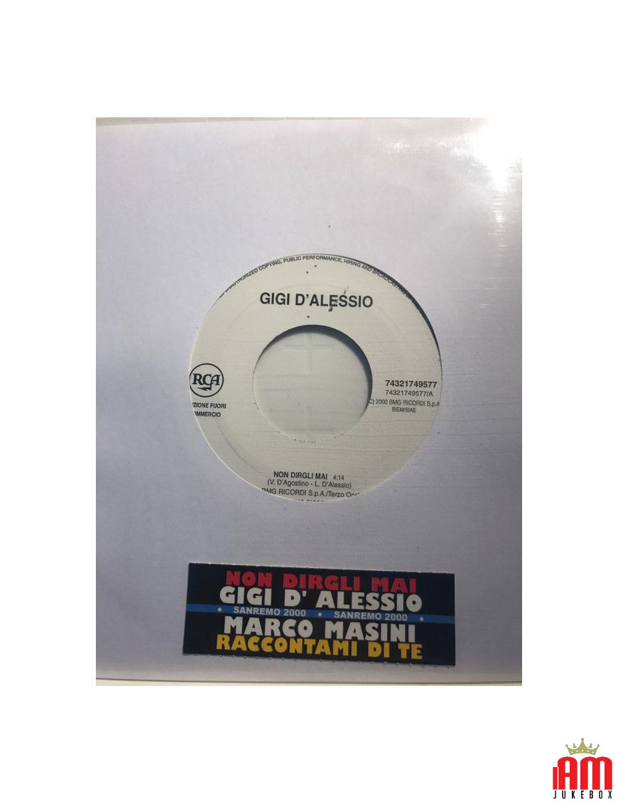 Ne me dis jamais, parle-moi de toi [Gigi D'Alessio,...] - Vinyl 7", 45 RPM, Jukebox [product.brand] 1 - Shop I'm Jukebox 