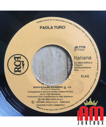 Apparent State of Calm - Dedicated to You [Paola Turci,...] - Vinyle 7", 45 RPM, Promo [product.brand] 1 - Shop I'm Jukebox 