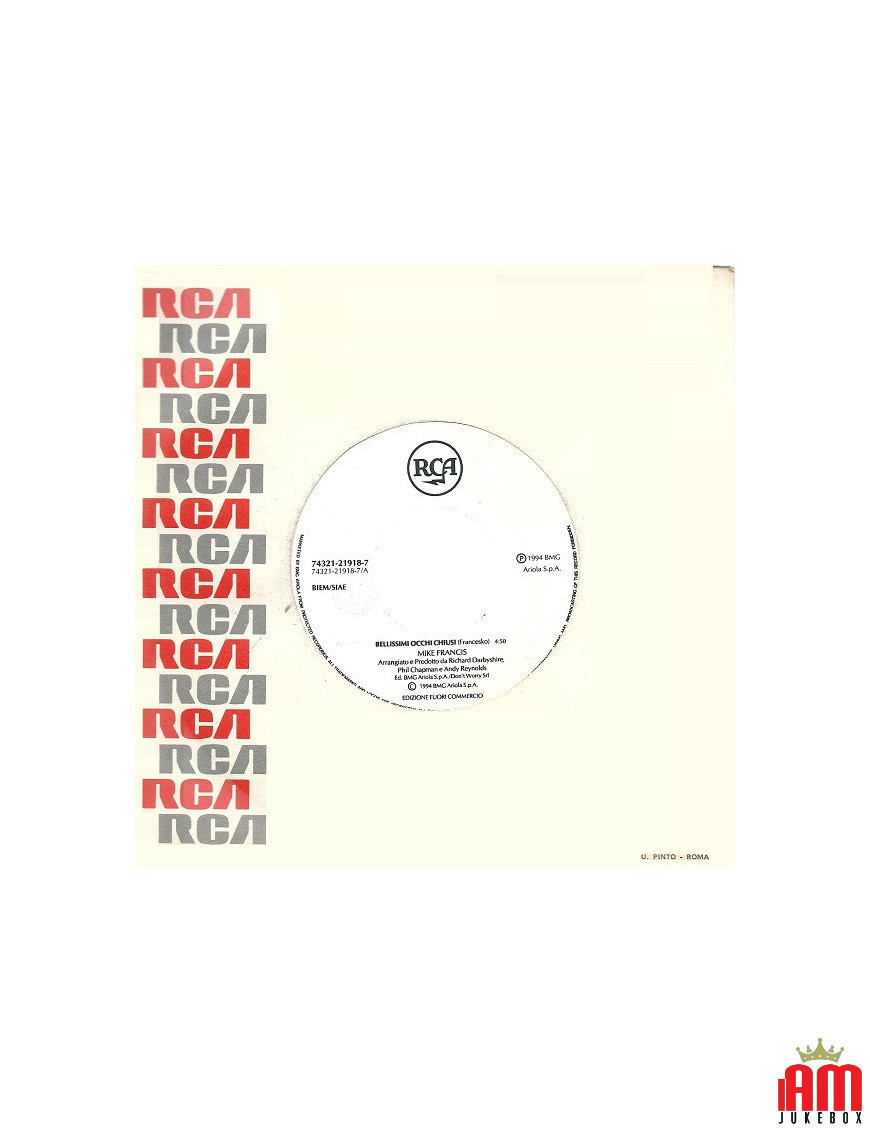 Beautiful Free Closed Eyes [Mike Francis,...] – Vinyl 7", 45 RPM, Promo