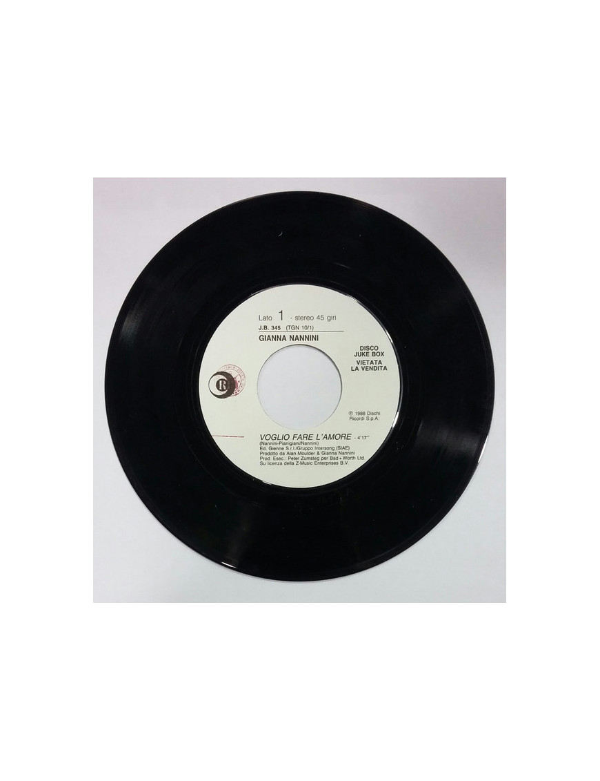 I Want To Make Love The Blues Of The Fan [Gianna Nannini,...] – Vinyl 7", 45 RPM, Jukebox [product.brand] 1 - Shop I'm Jukebox 