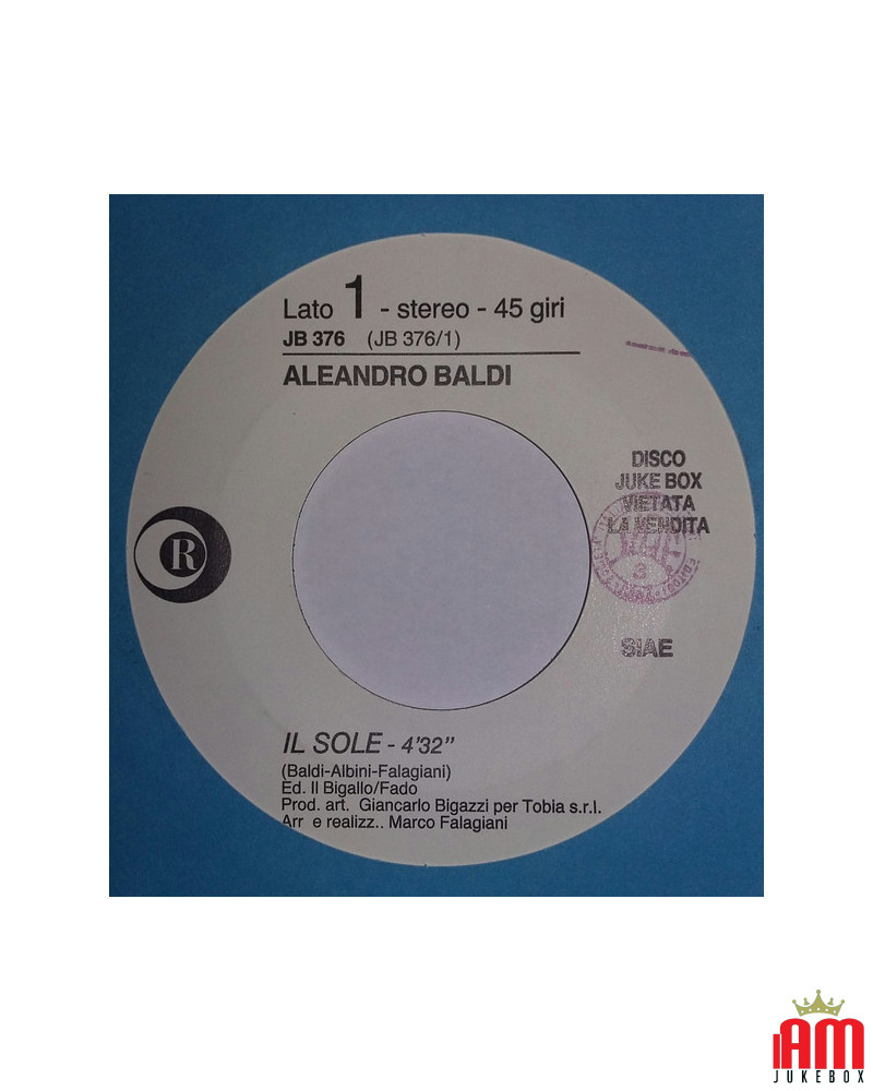 Il Sole Fantasmi [Aleandro Baldi,...] - Vinyle 7", 45 RPM, Jukebox [product.brand] 1 - Shop I'm Jukebox 