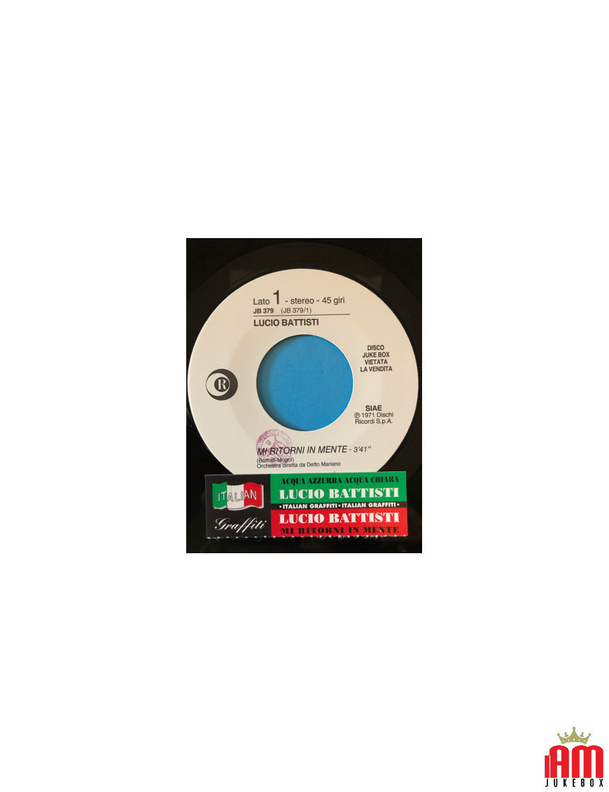Acqua Azzurra, Acqua Chiara Reviens dans mon esprit [Lucio Battisti] - Vinyl 7", 45 RPM, Promo [product.brand] 1 - Shop I'm Juke