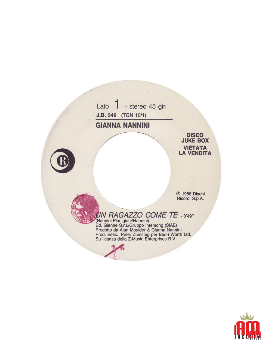 Un garçon comme toi désire [Gianna Nannini,...] - Vinyl 7", 45 RPM, Jukebox [product.brand] 1 - Shop I'm Jukebox 