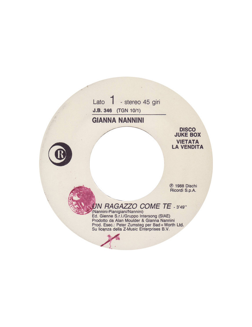 Un Ragazzo Come Te   Desire [Gianna Nannini,...] - Vinyl 7", 45 RPM, Jukebox