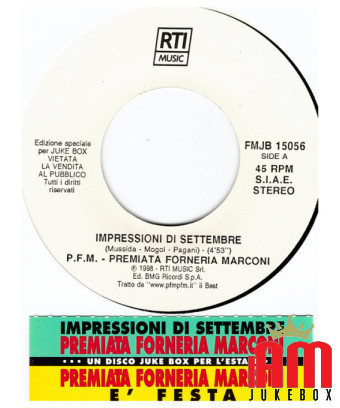 Impressionen vom September It's a Party [Premiata Forneria Marconi] - Vinyl 7", Promo