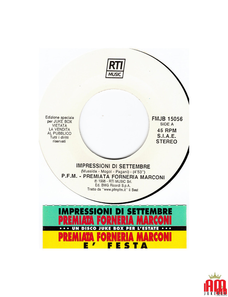 Impressionen vom September It's a Party [Premiata Forneria Marconi] - Vinyl 7", Promo [product.brand] 1 - Shop I'm Jukebox 