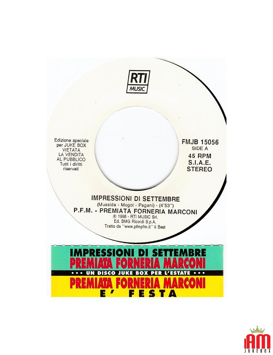 Impressionen vom September It's a Party [Premiata Forneria Marconi] - Vinyl 7", Promo [product.brand] 1 - Shop I'm Jukebox 