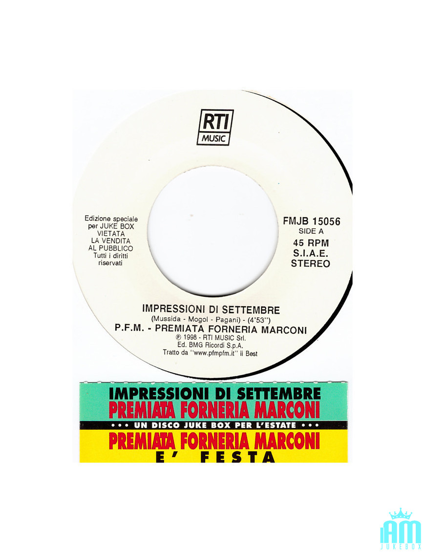 Impressions de septembre C'est une fête [Premiata Forneria Marconi] - Vinyl 7", Promo [product.brand] 1 - Shop I'm Jukebox 