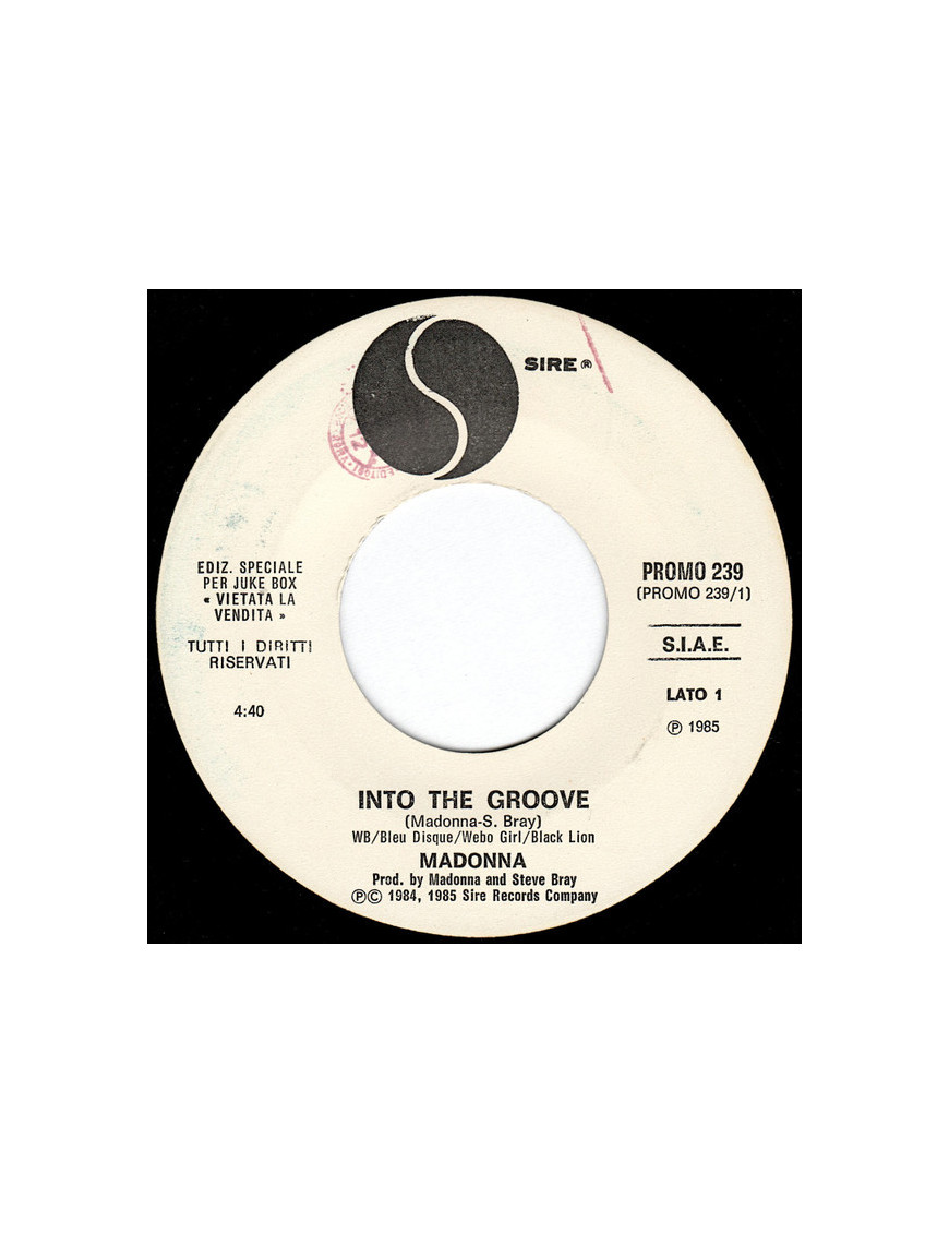 Into The Groove   Holiday [Madonna] - Vinyl 7", 45 RPM, Single, Jukebox