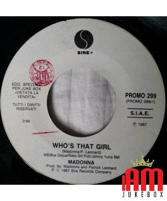 Who's That Girl Blue Hotel [Madonna,...] - Vinyl 7", 45 RPM, Jukebox, Promo, Édition Spéciale [product.brand] 1 - Shop I'm Jukeb