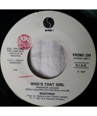 Who's That Girl   Blue Hotel [Madonna,...] - Vinyl 7", 45 RPM, Jukebox, Promo, Special Edition