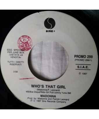 Who's That Girl Blue Hotel [Madonna,...] - Vinyl 7", 45 RPM, Jukebox, Promo, Édition Spéciale [product.brand] 1 - Shop I'm Jukeb