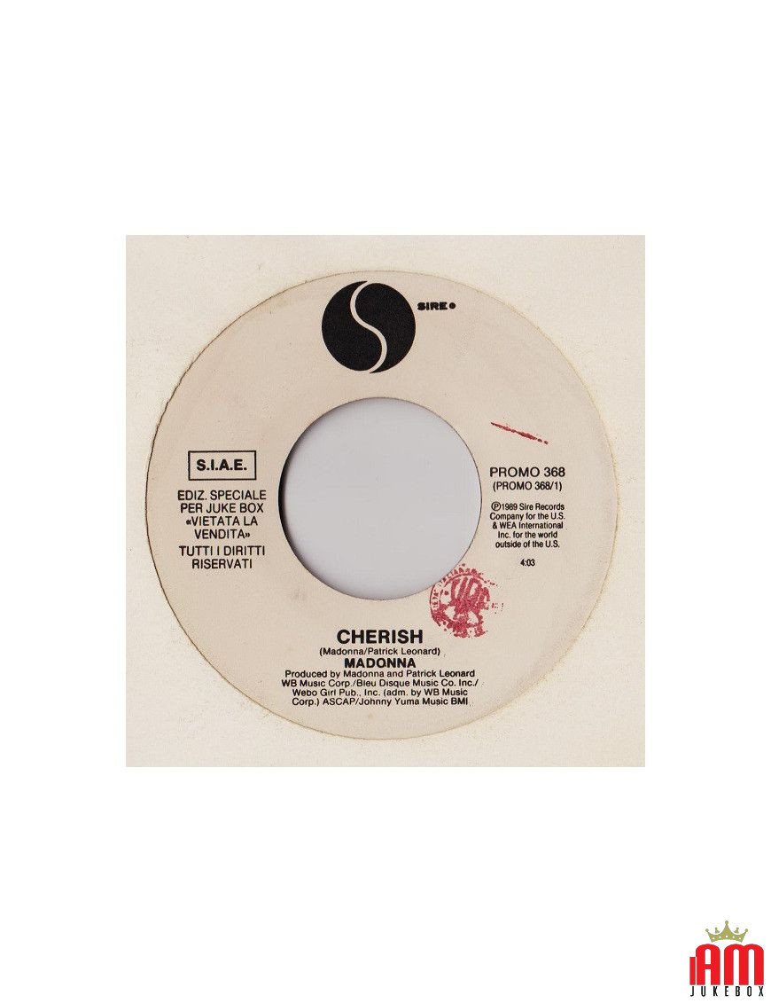 Cherish Stand Up (Bearbeiten) [Madonna,...] – Vinyl 7", 45 RPM, Jukebox [product.brand] 1 - Shop I'm Jukebox 