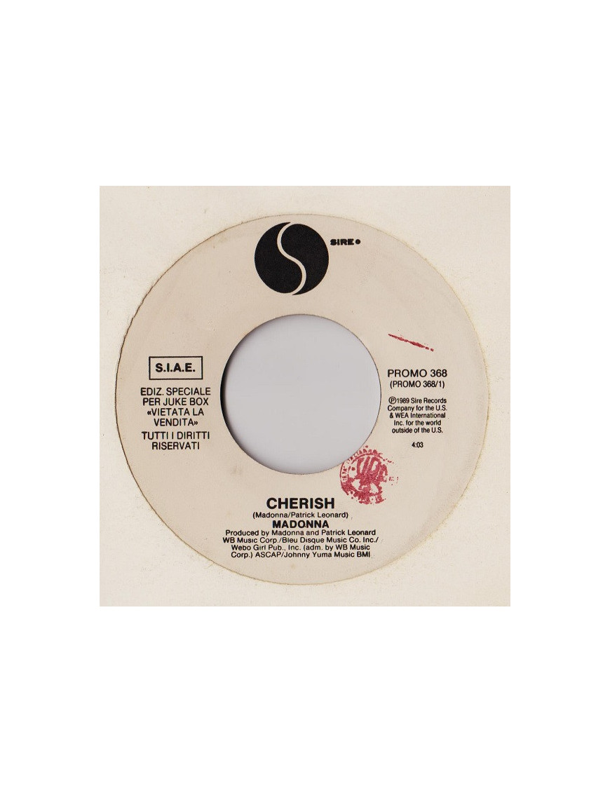 Cherish   Stand Up (Edit) [Madonna,...] - Vinyl 7", 45 RPM, Jukebox