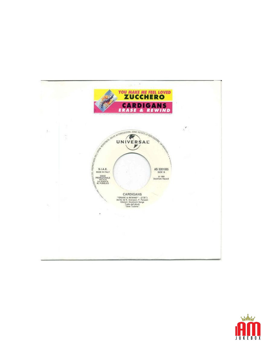 You Make Me Feel Loved   Erase & Rewind [Zucchero,...] - Vinyl 7", 45 RPM, Promo