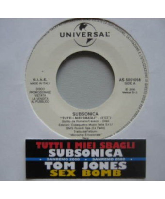 All My Mistakes Sex Bomb [Subsonica,...] – Vinyl 7", Single, Jukebox, Promo