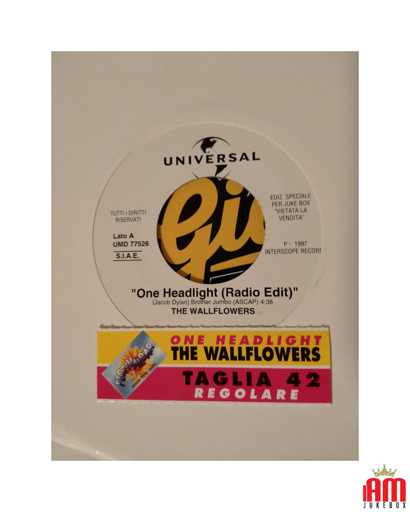 One Headlight   Regolare [The Wallflowers,...] - Vinyl 7", 45 RPM, Single, Jukebox