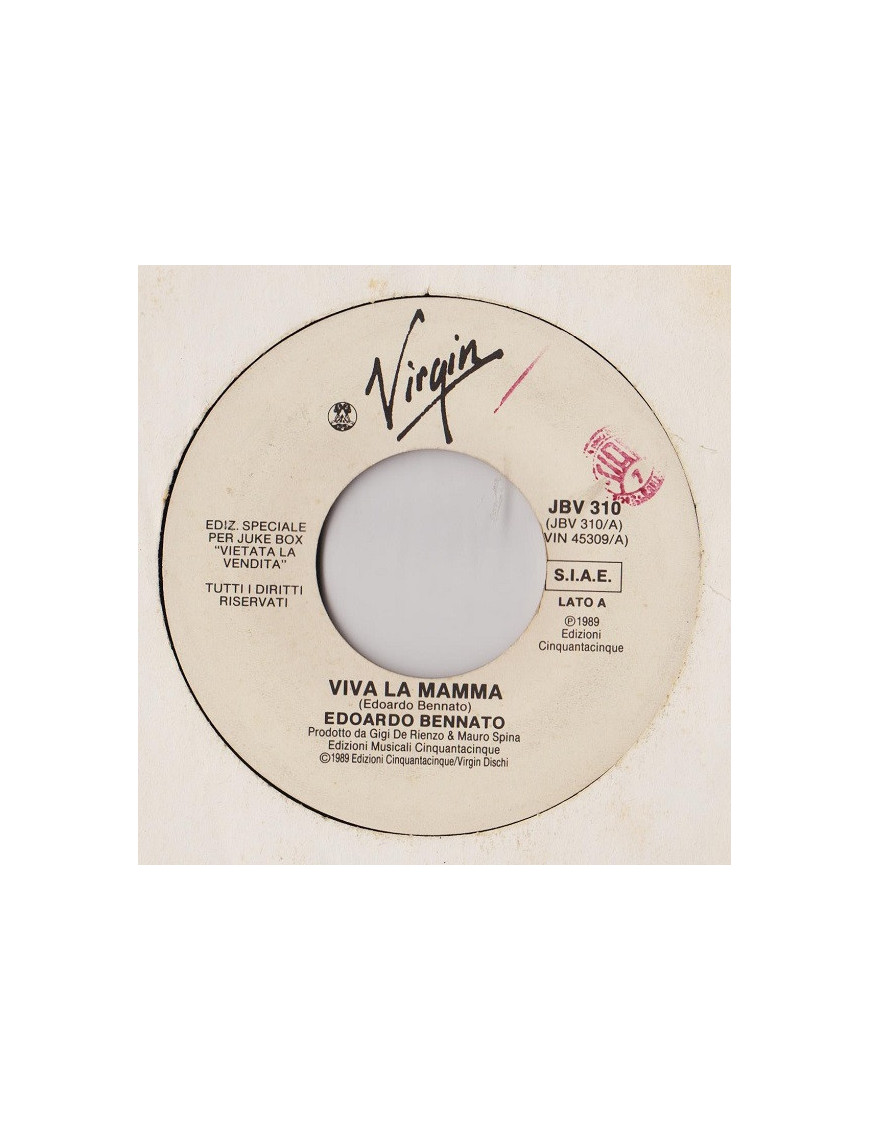 Viva La Mamma [Edoardo Bennato] – Vinyl 7", 45 RPM, Jukebox [product.brand] 1 - Shop I'm Jukebox 