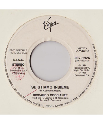 Se Stiamo Insieme   Serenata [Riccardo Cocciante,...] - Vinyl 7", 45 RPM, Jukebox, Stereo