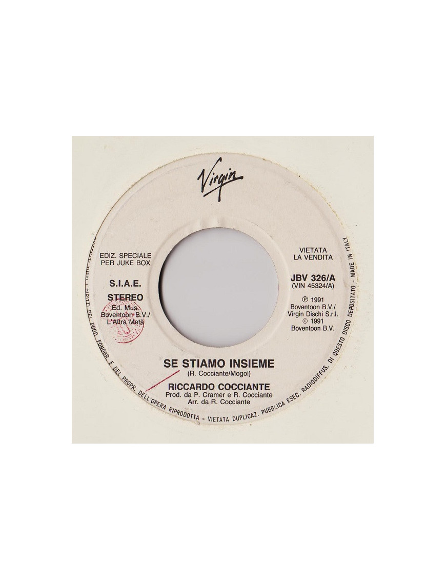 If We Are Together Serenade [Riccardo Cocciante,...] – Vinyl 7", 45 RPM, Jukebox, Stereo [product.brand] 1 - Shop I'm Jukebox 