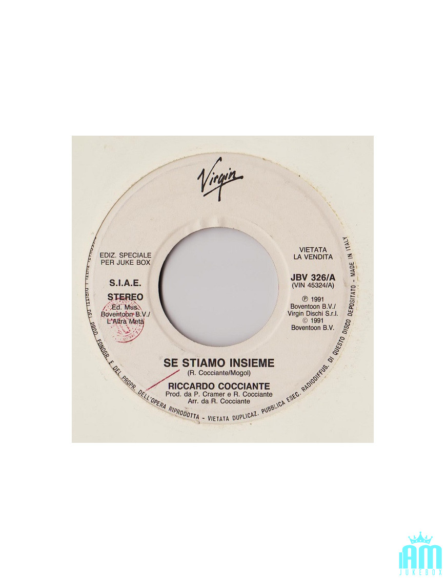 If We Are Together Serenade [Riccardo Cocciante,...] - Vinyl 7", 45 RPM, Jukebox, Stereo [product.brand] 1 - Shop I'm Jukebox 