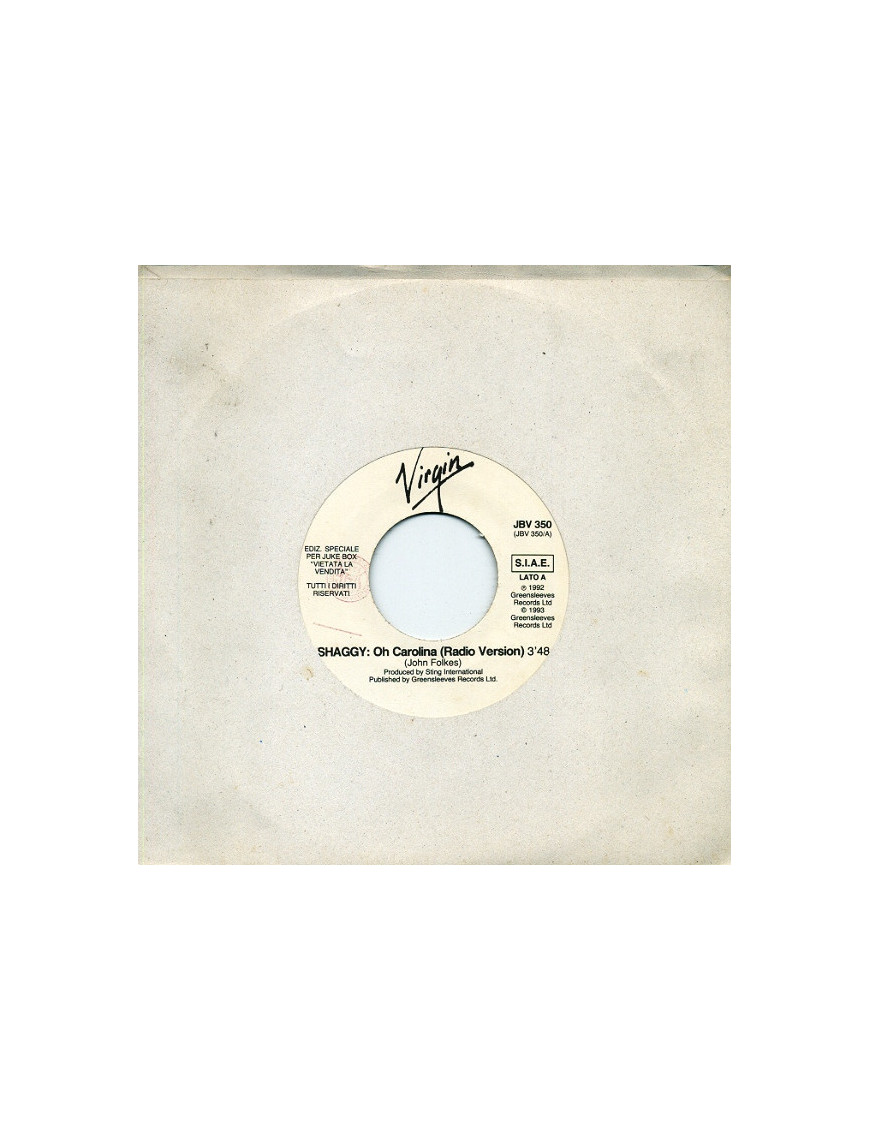 Oh Carolina   Believe [Shaggy,...] - Vinyl 7", 45 RPM, Jukebox