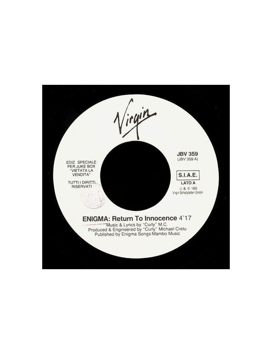 Return To Innocence Acant [Enigma,...] – Vinyl 7", 45 RPM, Jukebox [product.brand] 1 - Shop I'm Jukebox 