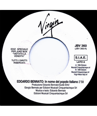 In Nome Del Popolo Italiano [Edoardo Bennato] - Vinyl 7", 45 RPM, Jukebox [product.brand] 1 - Shop I'm Jukebox 