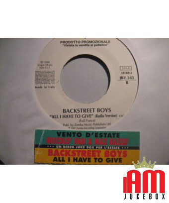 Vento D'Estate All I Have To Give [Niccolò Fabi,...] – Vinyl 7", 45 RPM, Single, Jukebox [product.brand] 1 - Shop I'm Jukebox 