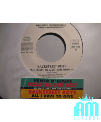 Vento D'Estate All I Have To Give [Niccolò Fabi,...] – Vinyl 7", 45 RPM, Single, Jukebox [product.brand] 1 - Shop I'm Jukebox 